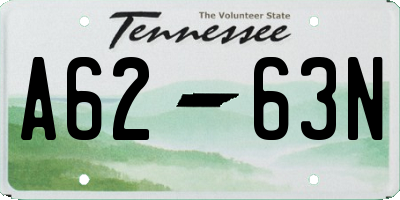 TN license plate A6263N