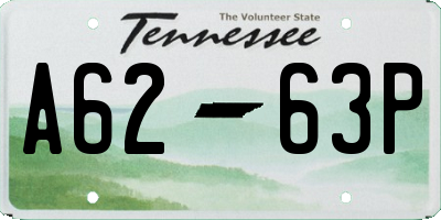 TN license plate A6263P