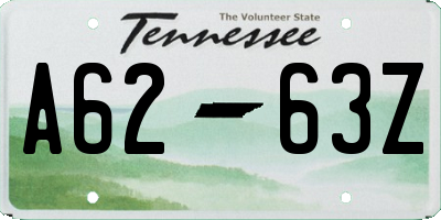 TN license plate A6263Z