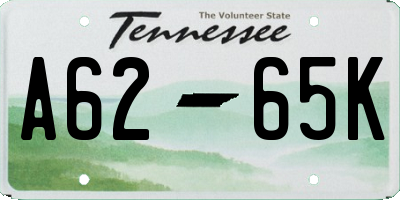 TN license plate A6265K