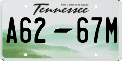 TN license plate A6267M
