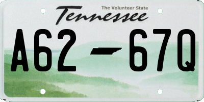 TN license plate A6267Q