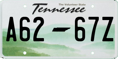 TN license plate A6267Z
