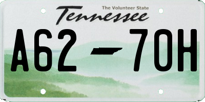 TN license plate A6270H