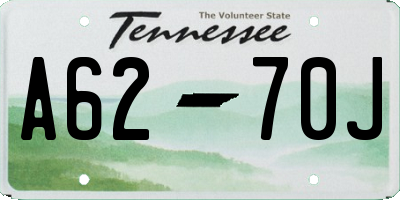 TN license plate A6270J