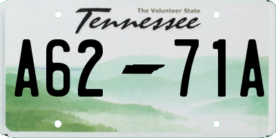 TN license plate A6271A
