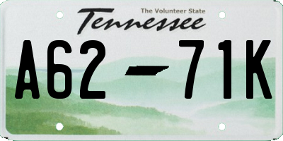TN license plate A6271K