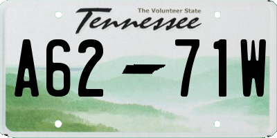 TN license plate A6271W