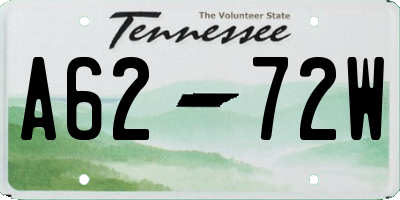 TN license plate A6272W