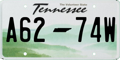 TN license plate A6274W