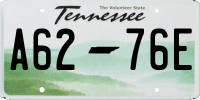TN license plate A6276E