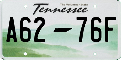 TN license plate A6276F