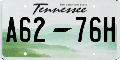 TN license plate A6276H