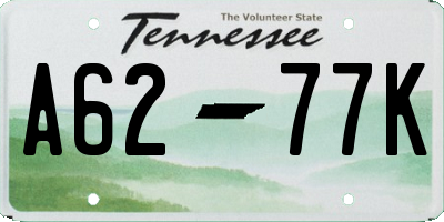 TN license plate A6277K