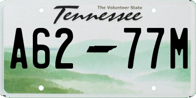 TN license plate A6277M
