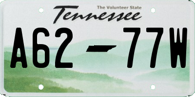 TN license plate A6277W