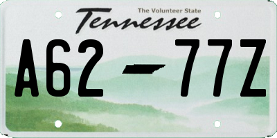 TN license plate A6277Z