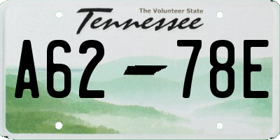 TN license plate A6278E