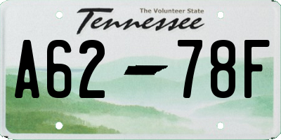 TN license plate A6278F