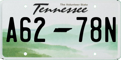 TN license plate A6278N