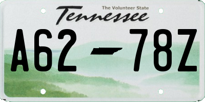 TN license plate A6278Z