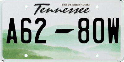 TN license plate A6280W