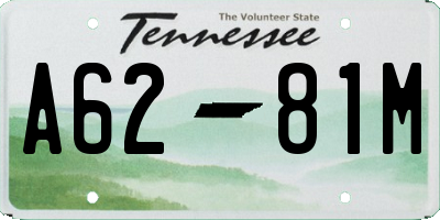 TN license plate A6281M
