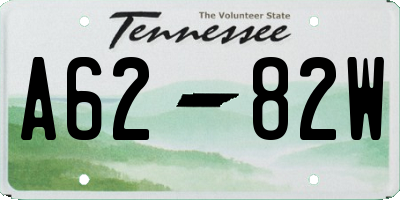 TN license plate A6282W