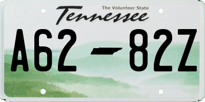 TN license plate A6282Z