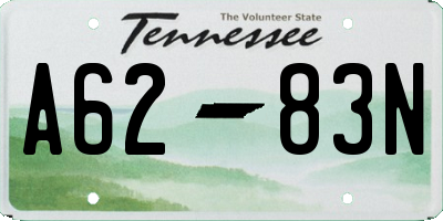 TN license plate A6283N