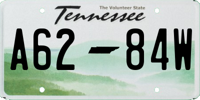 TN license plate A6284W