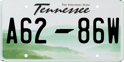 TN license plate A6286W