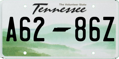 TN license plate A6286Z