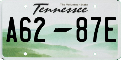 TN license plate A6287E