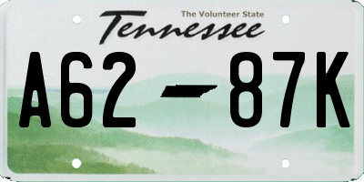 TN license plate A6287K