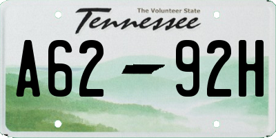 TN license plate A6292H
