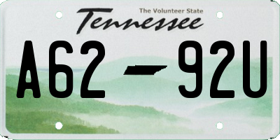 TN license plate A6292U