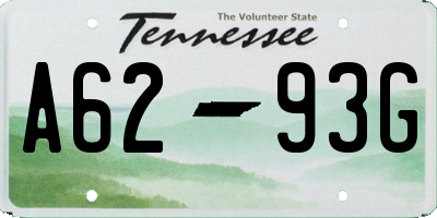 TN license plate A6293G