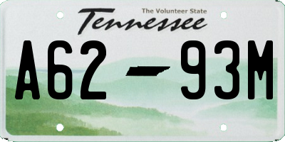 TN license plate A6293M