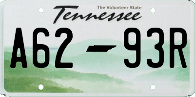 TN license plate A6293R