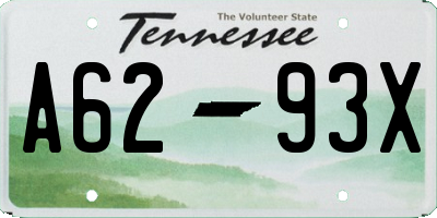 TN license plate A6293X