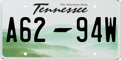 TN license plate A6294W