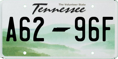 TN license plate A6296F