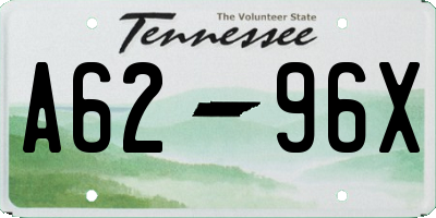 TN license plate A6296X