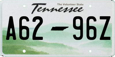TN license plate A6296Z