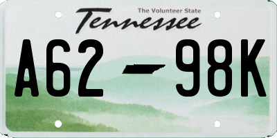 TN license plate A6298K