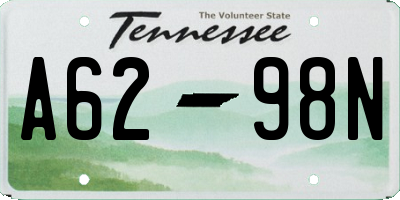 TN license plate A6298N