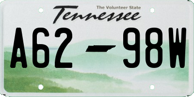 TN license plate A6298W