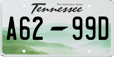 TN license plate A6299D
