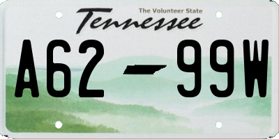 TN license plate A6299W
